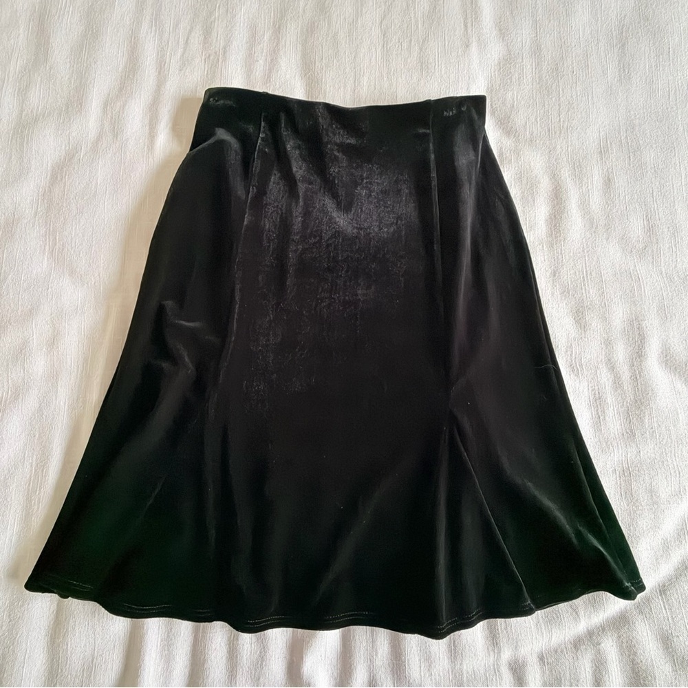 Willi Smith Skirt Womens Small Velvet A-Line Knee Length Lined Pull On USA Goth